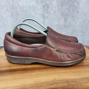 SAS Loafers Womens 9 Brown Leather Tripod Comfort Twin‎ Mulch Slip On Shoes
